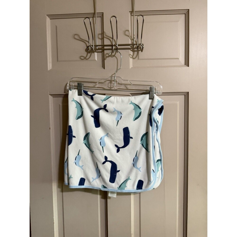 Cloud Island Hooded Towel Blue Whales